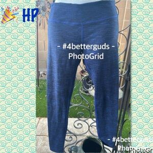 Zella Performance Space Dye Heathered Blue Stretchy Crop Leggings S P SP